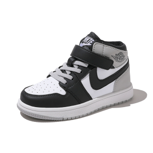 官网女童运动鞋黑白熊猫儿童高帮鞋2025秋新款加绒男童休闲鞋童鞋