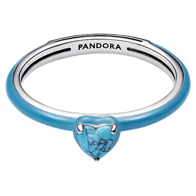 Pandora潘多拉ME系列率性之心戒指绿松石色心形个性