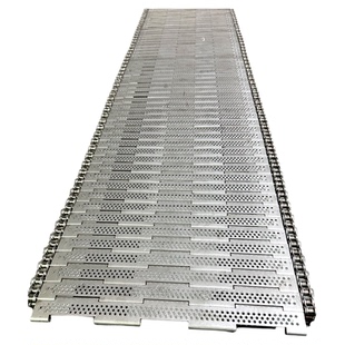 不锈钢链板输送带自动化生产线专用流水线耐高温食品清洗冲孔链板