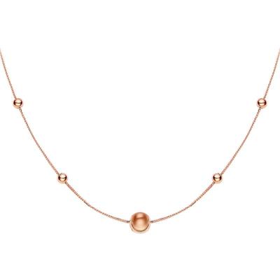 明牌珠宝18K金玫瑰金项链