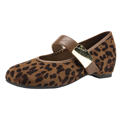 达芙妮豹纹浅口单鞋芭蕾玛丽珍女