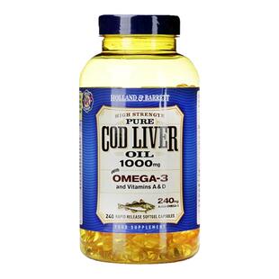 英国进口荷柏HB瑞鳕鱼肝油240粒深海鱼油软胶囊omega3欧米伽DHA