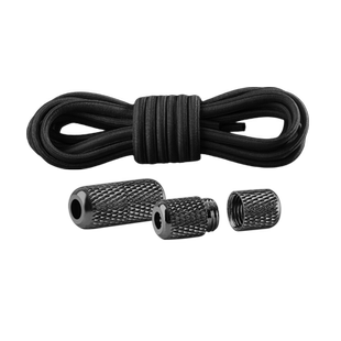 懒人免系鞋带圆形加粗鞋带绳松紧弹力男女款黑色白色运动鞋固定器