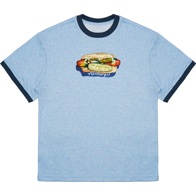 O3PARK莫代尔复古热狗印花T恤