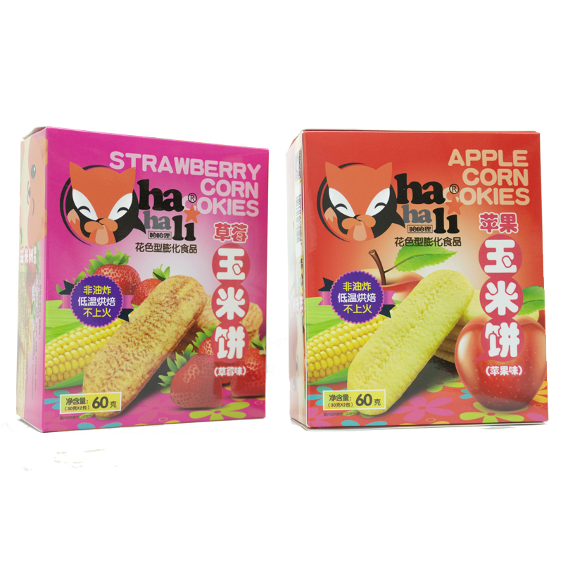哈哈貍玉米餅?zāi)パ婪怯驼ù旨Z健康網(wǎng)紅零食60g/盒