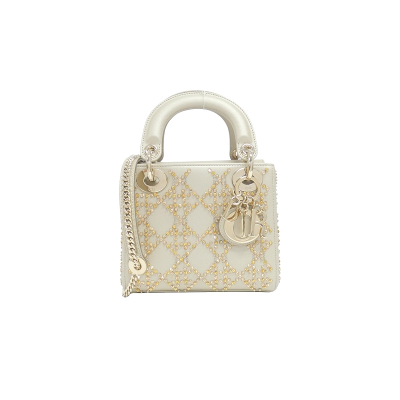 中古DIOR迪奥女包A级95新lady dior mini戴妃包手提包BRANDOFF