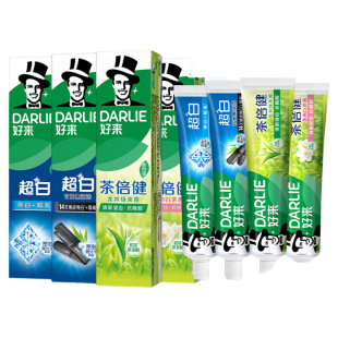 原黑人牙膏2支茶倍健超白竹炭薄荷清新口气茉莉固齿双效牙龈绿茶
