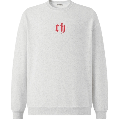 CHINISM赤尘花灰色圆领卫衣