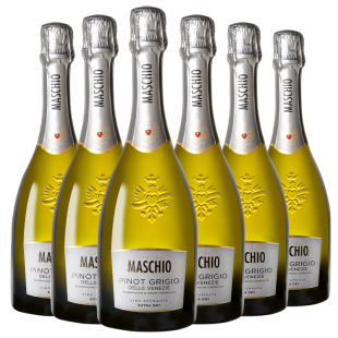 玛斯乔灰皮诺微醺气泡酒DOC级意大利起泡酒白葡萄酒果酒礼盒6支装