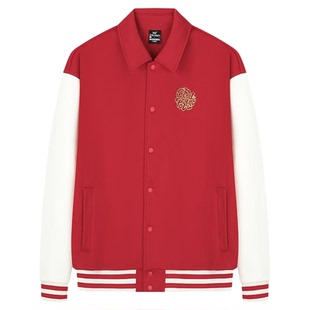 361红色外套2025冬季针织绒里外套圣诞新年穿搭运动情侣宽松上衣