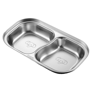 316不锈钢儿童餐盘分格男女孩幼儿园宝宝辅食餐具套装分隔分格盘