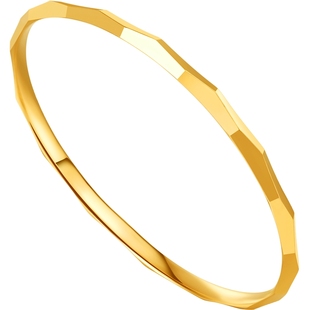 潮宏基至简18K金戒指红黄彩金经典素圈指环尾戒女情人节礼物