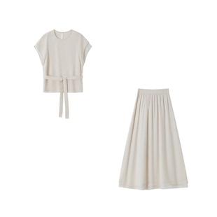 XWI欣未蕾丝拼接半身裙套装女2026夏季海边度假风好看穿搭一整套