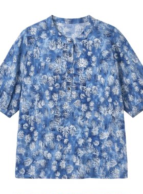 夏季新款棉绸五分袖T恤女