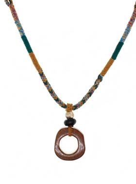 美拉德棕调长款项链毛衣链异域风