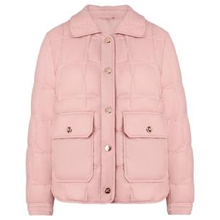 鸭鸭羽绒服女士2025年冬新品衬衫领轻薄短款百搭显瘦保暖鸭绒外套