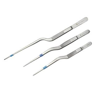 上海金钟不锈钢鼻用镊子带齿植物接种采耳掏耳夹耳耵枪形枪状镊子