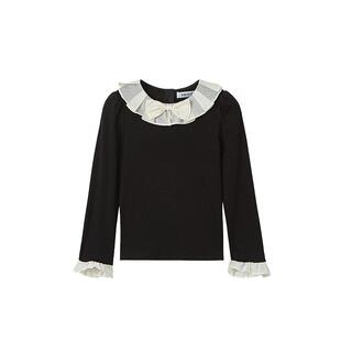 RBIGX瑞比克童装2026春季新款甜美百搭拉夫领甜美可爱长袖t恤