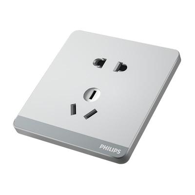 飞利浦银色暗装墙壁电源开关插座
