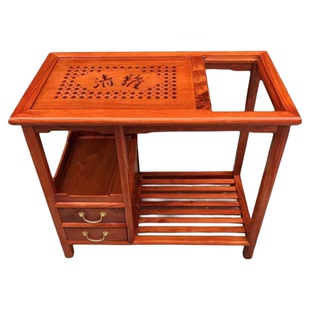 缅甸花梨茶水架红木茶几大果紫檀茶水柜功夫茶台新中式榫卯茶几
