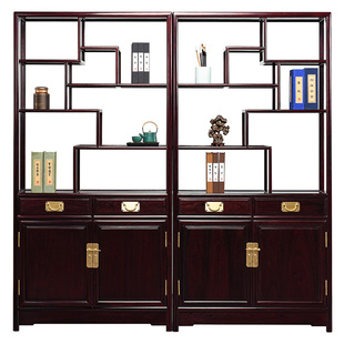 非洲小叶紫檀博古架中式书柜展示架赞比亚血檀多宝阁古董架茶叶架