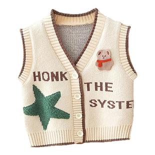 男童毛衣马甲男宝宝针织加绒儿童秋冬小背心新轻薄款毛线外穿坎肩