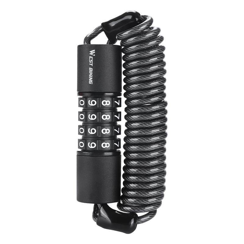 西骑者便携密码锁自行车摩托车头盔锁山地单车防盗锁迷你链条锁