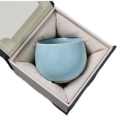 天青汝窑主人茶杯开片可养泡茶杯