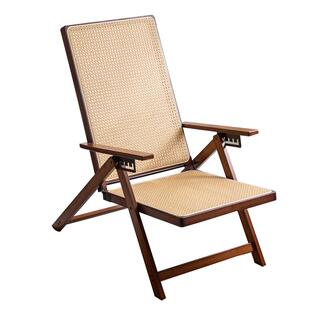 折叠藤编竹躺椅午休可坐户外老人专用藤椅结实耐用阳台可躺休闲椅