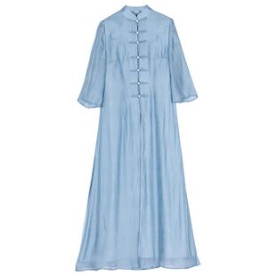 茶服女2026旗袍式修身夏装禅意文艺复古汉服套装中国风民族连衣裙