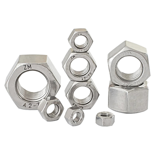 304不锈钢加厚螺母六角厚螺帽M3M4M5M6M8M10M12M14M16M18M20M24mm