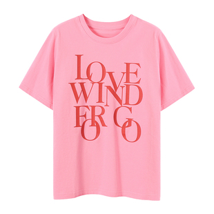 Basic House/百家好宽松字母T恤女短袖打底衫小个子2026新款