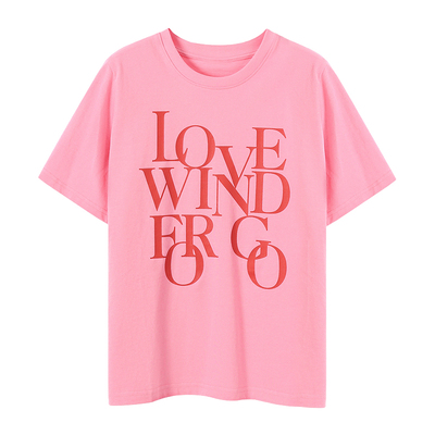 Basic House/百家好宽松字母T恤女短袖打底衫小个子2026新款