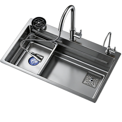 厨房水槽大单槽加厚纳米304不锈钢洗菜盆家用洗菜池台下洗碗槽