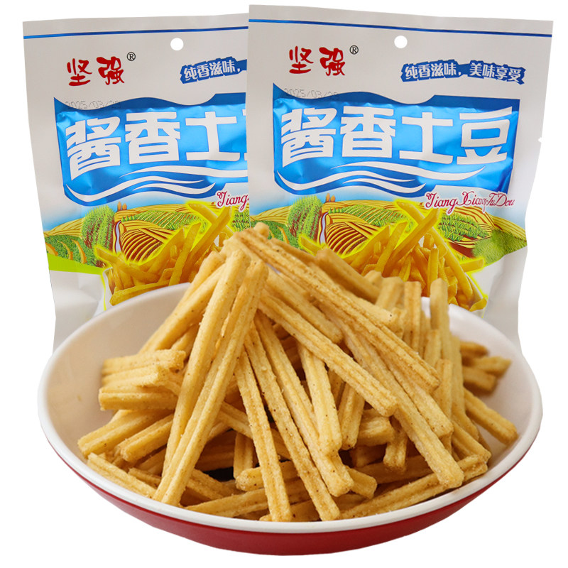坚强酱香土豆条儿时怀旧膨化小吃