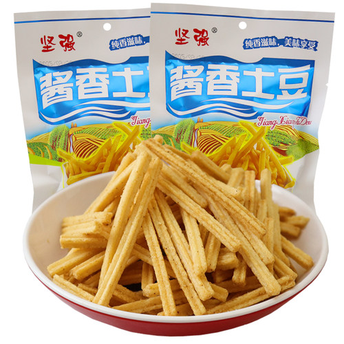 坚强酱香土豆条大包儿时椒盐脆咪薯片校园怀旧膨化童年小零食小吃