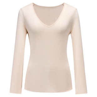 SourceWithU 换季bi入 30敲软绵羊毛2色百搭好穿针织v领打底衫T恤