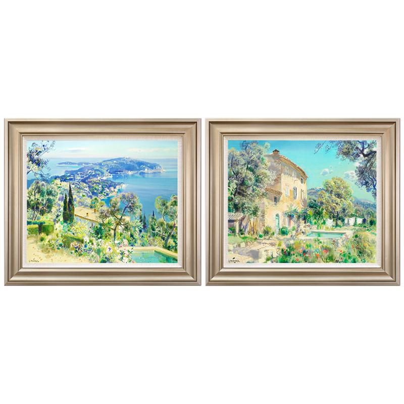 风色阳光之城美式欧客厅风景油画
