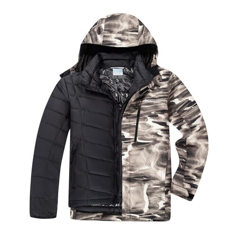 哥伦比亚男三合一棉内胆滑雪服