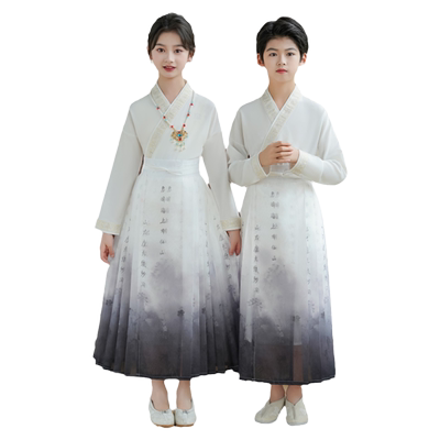 新款中国风马面裙男女童国学汉服