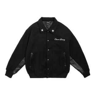 PHANTACi范特西周杰伦潮牌PERSONABLE WOOL拼接式棒球外套夹克男