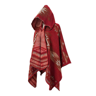 猫之旅店 民族风斗篷秋冬针织仿羊绒连帽披肩草原旅拍氛围感神器