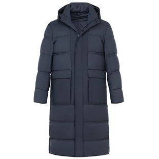 工装羽绒服长款男女同款过膝白鸭绒加厚保暖艺校物业通勤工作服