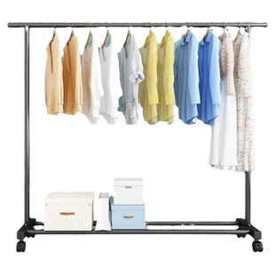 晾衣架室内家用不占地落地立式衣帽架阳台晾衣杆晒衣服架单杆双杆