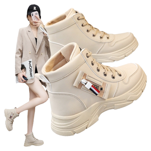 高帮女鞋2026新款春季爆款秋冬厚底登山英伦风马丁靴加绒小众短靴