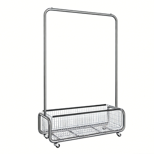 服装店展示架试衣间陈列架移动双层落地挂衣架网红女装店专用货架