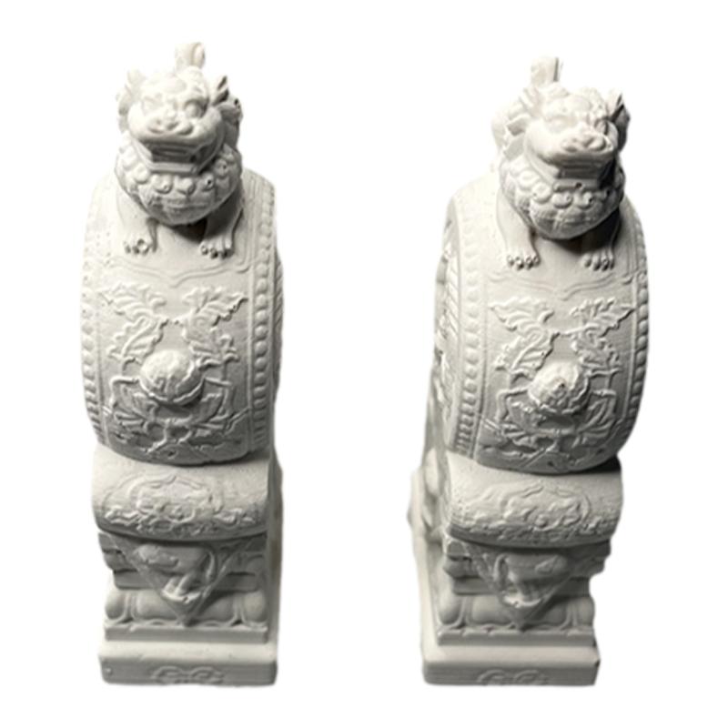 仿古門當(dāng)石桌面小擺件國風(fēng)門墩一對招財貔貅抱鼓石微景觀造景裝飾