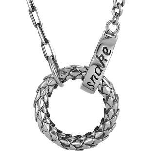 T周六福铂金项链吊坠男款pt950白金套链双环粗链子电黑新年礼物