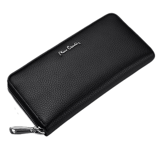 皮尔卡丹长款拉链真皮钱包男士头层牛皮手包商务休闲手拿包手抓包
