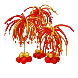 新年气球开业周年庆商场场景布置装饰氛围生日长条多巴胺烟花气球